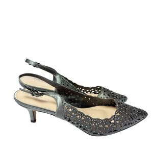 LADY COUTURE JEWEL GRAY EBELLISHED DRESS WOMEN PEWTERE HEELS SIZE 41 OR 10.5